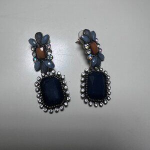 Blue Statement Gemstone Drop Earrings